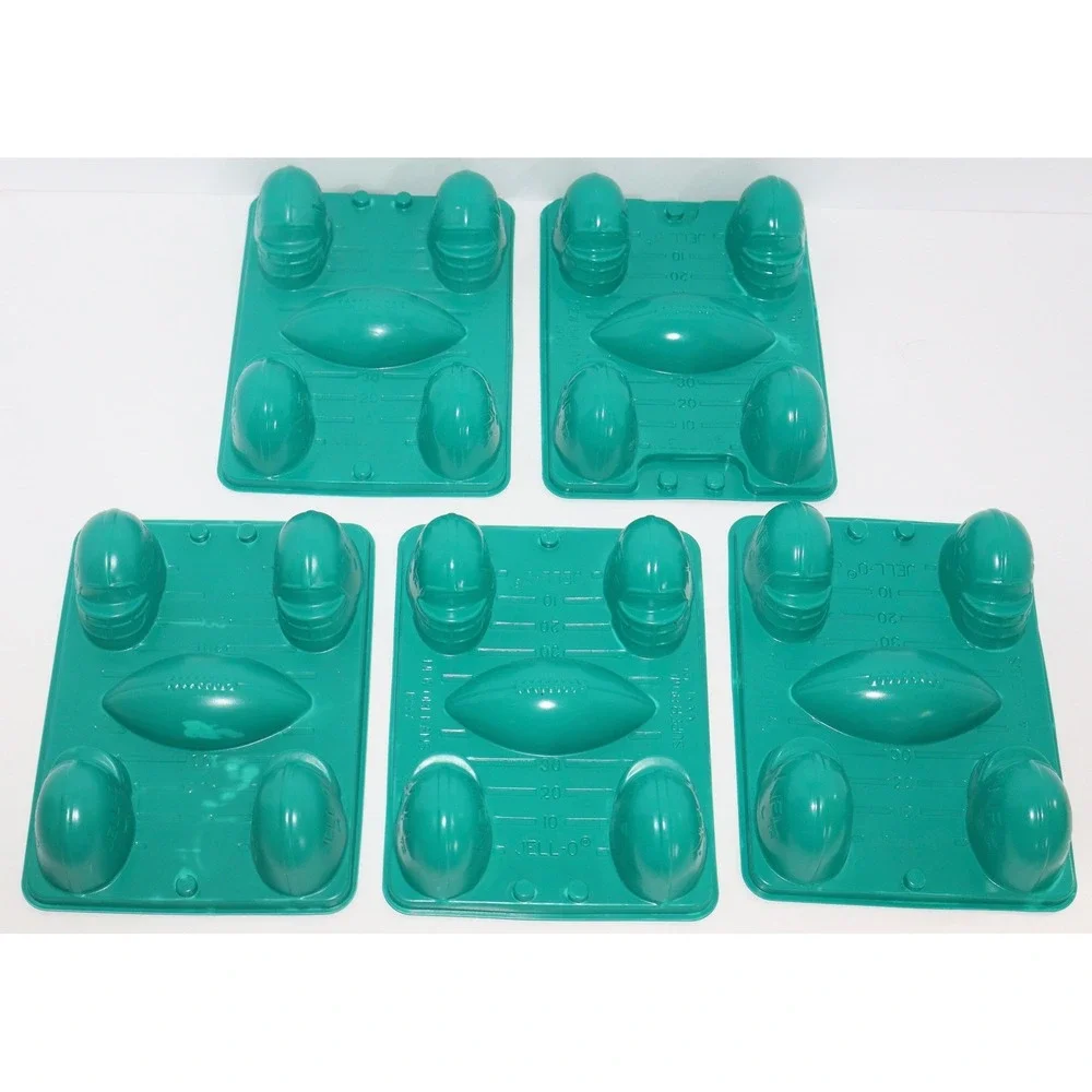 Vintage Jell-O Super Bowl XXXI NFL Football Helmet Gelatin Molds Set of 5 Teal